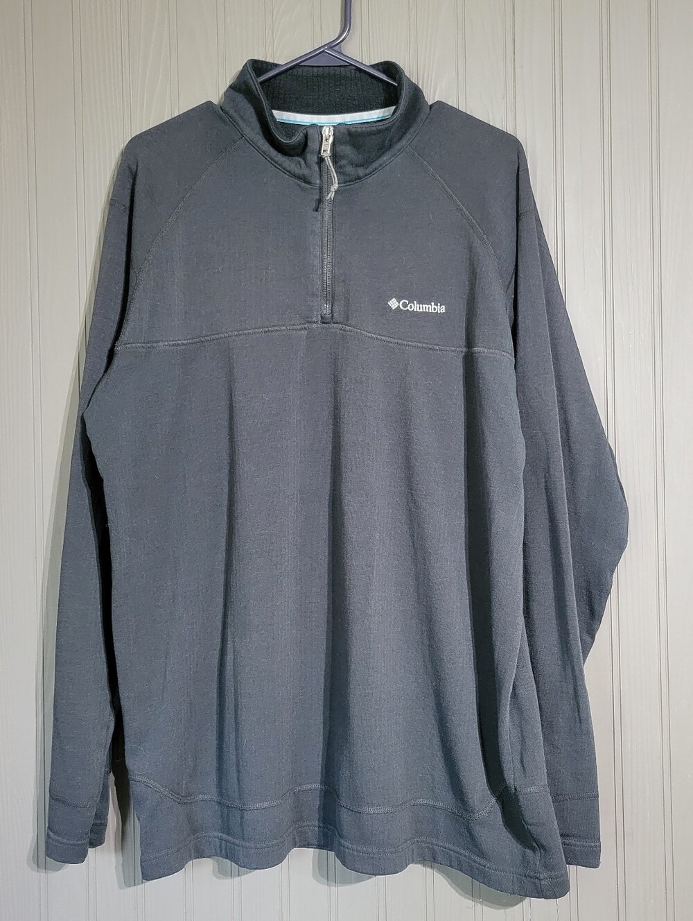 Columbia Long Sleeve Quarter Zip Pullover Sweatshirt Omni-Wick Black Men's XL